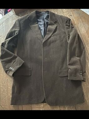 Country Road Brown Herringbone Lined Blazer Academia Boho Vtg